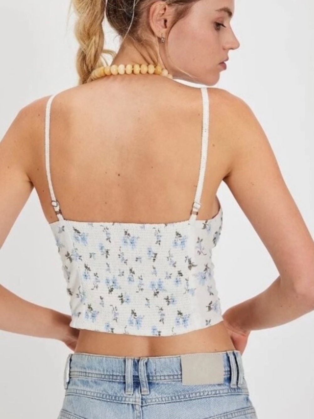 Free People‎ NWOT Wild Flowers Embroidered Bustier Top Tea Combo Floral Large - Picture 7 of 7